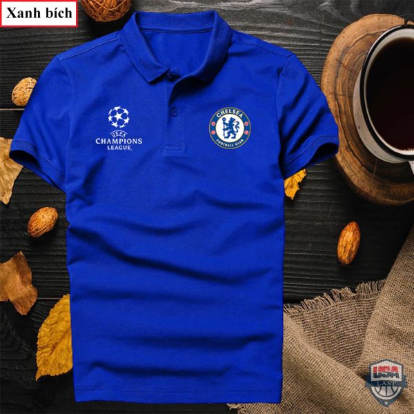 Chelsea Uefa Champions League Blue Polo Shirt Chelsea Polo Shirts