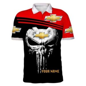 Chevy Skull Find New Roads Custom Personalized Polo Shirt Skull Polo Shirts