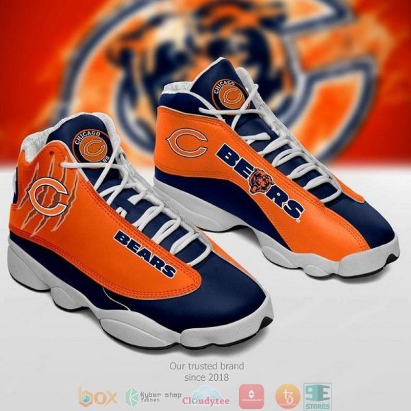 Chicago Bears Nfl Skull Football Team 8 Air Jordan 13 Sneaker Shoes Chicago Bears Air Jordan 13 Shoes