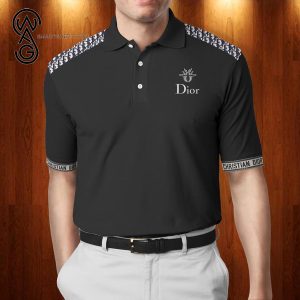 Christian Dior Logo Stripes All Over Print Premium Polo Shirt Christian Dior Polo Shirts