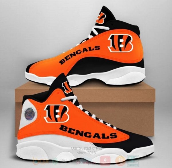 Cincinnati Bengals Nfl Big Logo Football Team Air Jordan 13 Shoes Cincinnati Bengals Air Jordan 13 Shoes