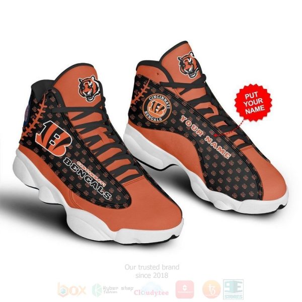 Cincinnati Bengals Nfl Custom Name Air Jordan 13 Shoes 2 Cincinnati Bengals Air Jordan 13 Shoes