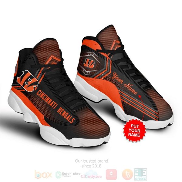 Cincinnati Bengals Nfl Custom Name Air Jordan 13 Shoes 3 Cincinnati Bengals Air Jordan 13 Shoes