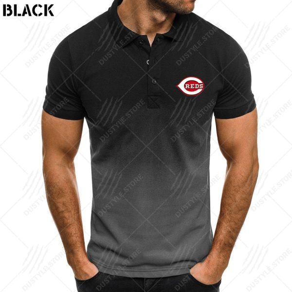 Cincinnati Reds Men Gradient Polo Shirt