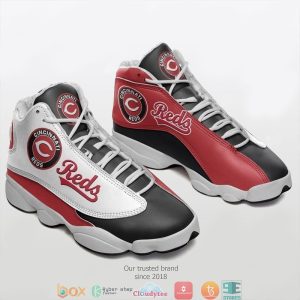 Cincinnati Reds Mlb Baseball Big Logo Teams Air Jordan 13 Sneaker Shoes Cincinnati Reds Air Jordan 13 Shoes