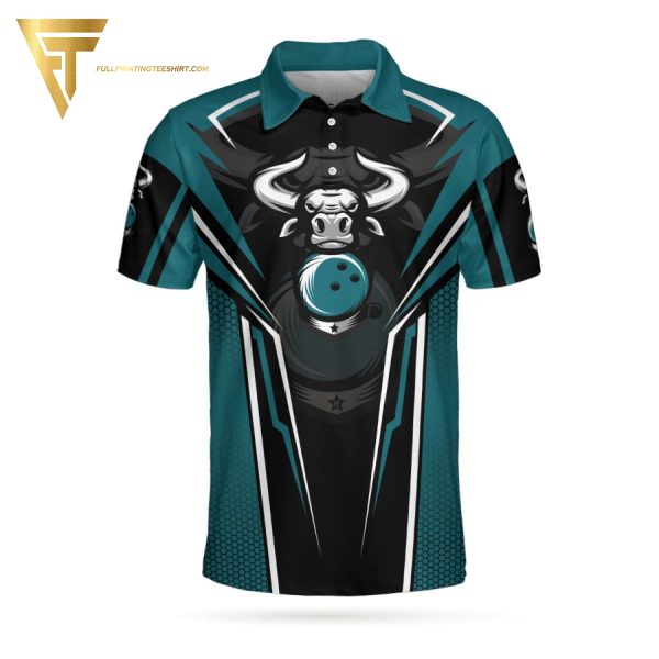 Clean Sweep Bull Bowling V2 Full Printing Polo Shirt Bowling Polo Shirts