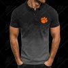 Clemson Tigers Football Men Gradient Polo Shirt Football Team Polo Shirts