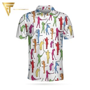 Colorful Female Golfer Full Printing Polo Shirt Golf Polo Shirts