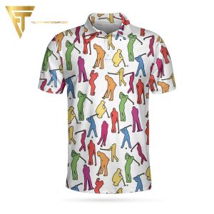 Colorful Male Golfer Full Printing Polo Shirt Golf Polo Shirts