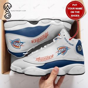Custom Oklahoma City Thunder Basketball Team Air Jordan 13 Shoes Oklahoma City Thunder Air Jordan 13 Shoes