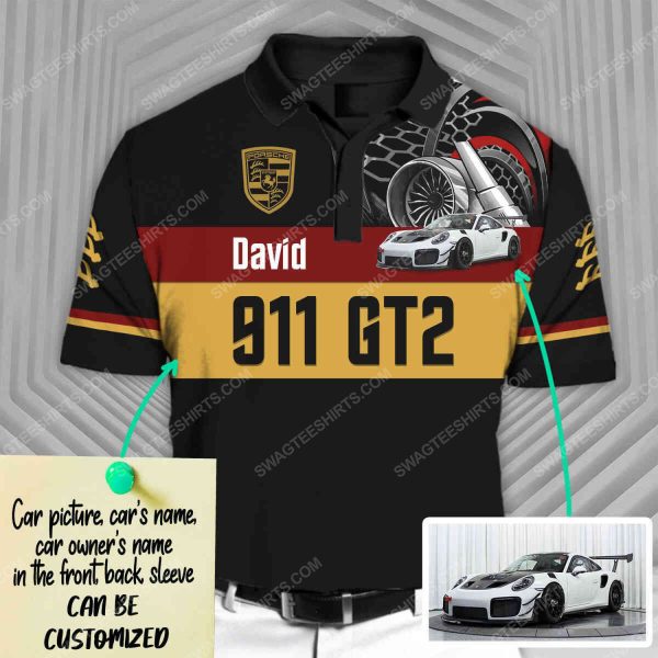 Custom Porsche 911 Sports Car Racing All Over Print Polo Shirt Porsche Polo Shirts