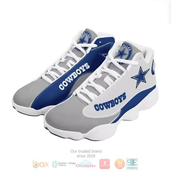 Dallas Cowboys Football Nfl Grey Blue Air Jordan 13 Shoes Dallas Cowboys Air Jordan 13 Shoes