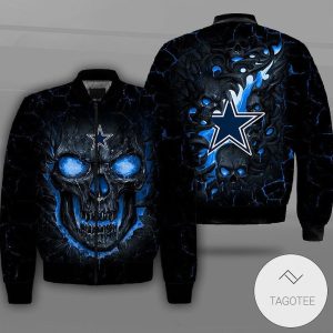 Dallas Cowboys Lava Skull Full Print Bomber Jacket Dallas Cowboys Bomber Jacket