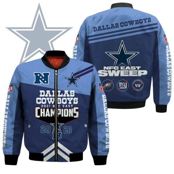Dallas Cowboys Nfc East Sweep Champions Bomber Jacket Dallas Cowboys Bomber Jacket