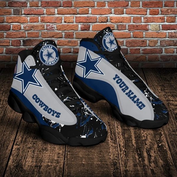 Dallas Cowboys Personalized Black Air Jordan 13 Shoes Dallas Cowboys Air Jordan 13 Shoes