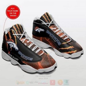 Denver Broncos Nfl Football Teams Custom Name Air Jordan 13 Shoes Denver Broncos Air Jordan 13 Shoes