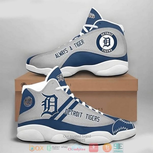 Detroit Tigers Football Mlb Big Logo 3 Air Jordan 13 Sneaker Shoes Detroit Tigers Air Jordan 13 Shoes