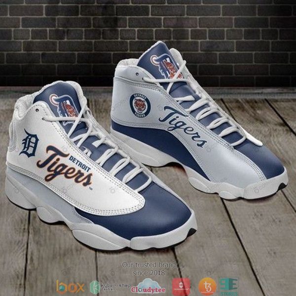 Detroit Tigers Mlb Teams Football Big Logo Air Jordan 13 Sneaker Shoes Detroit Tigers Air Jordan 13 Shoes