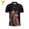 Digital Orange Golfer Golf Full Printing Polo Shirt Golf Polo Shirts