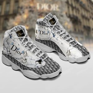Dior Black White Air Jordan 13 Sneaker Shoes Christian Dior Air Jordan 13 Shoes