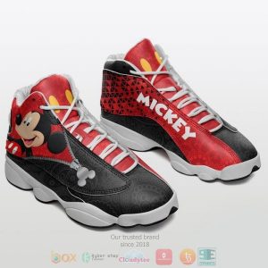 Disney Mickey Mouse Black Red Air Jordan 13 Shoes Mickey Minnie Mouse Air Jordan 13 Shoes