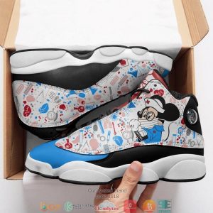 Disney Mickey Mouse Doctor Strong Air Jordan 13 Sneaker Shoes Mickey Minnie Mouse Air Jordan 13 Shoes