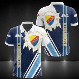 Djurgardens If Hockey Team 3D Polo Shirt Hockey Team Polo Shirts