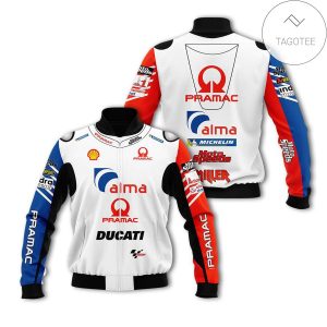 Ducati Moto Gp Motorcycle Racing Team Red Blue Mix Color 3D Bomber Jacket Motorcycle Bomber Jacket