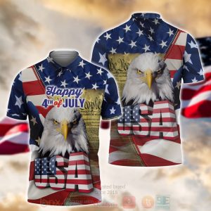 Eagle American Flag Happy 4Th Of July Polo Shirt 4Th Of July Polo Shirts