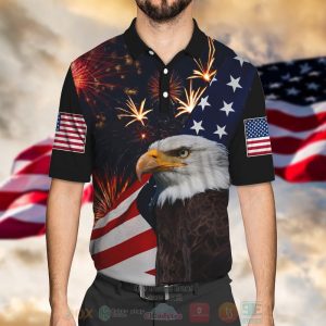 Eagle Firework Happy 4Th Of July Polo Shirt 4Th Of July Polo Shirts