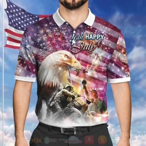 Eagle God Happy 4Th Of July Polo Shirt 4Th Of July Polo Shirts