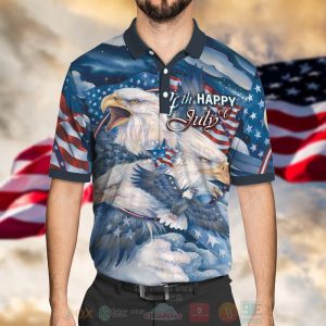 Eagle Happy 4Th Of July Polo Shirt 4Th Of July Polo Shirts