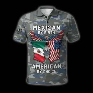 Eagle Mexican By Birth American By Choice Polo Shirt Eagle US Polo Shirts