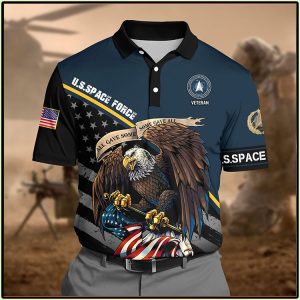 Eagle U S Space Force Veteran Polo Shirt Eagle US Polo Shirts