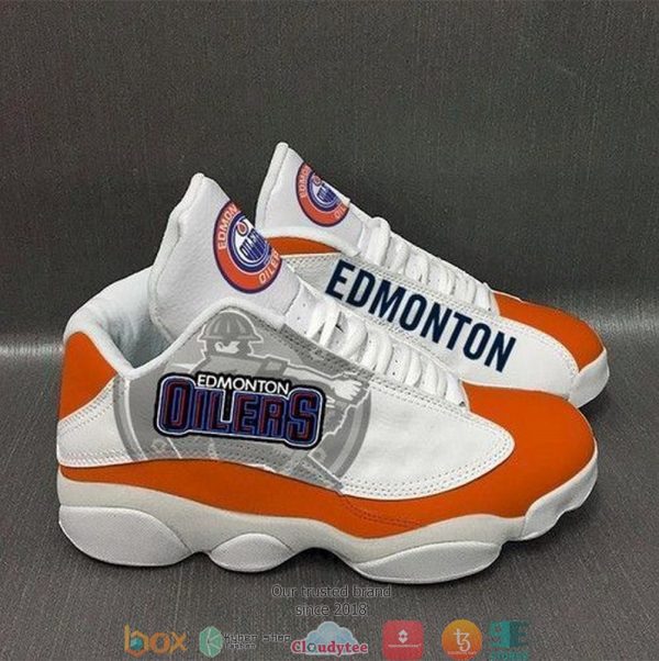 Edmonton Oilers Nhl Football Teams Big Logo 30 Air Jordan 13 Sneaker Shoes Edmonton Oilers Air Jordan 13 Shoes