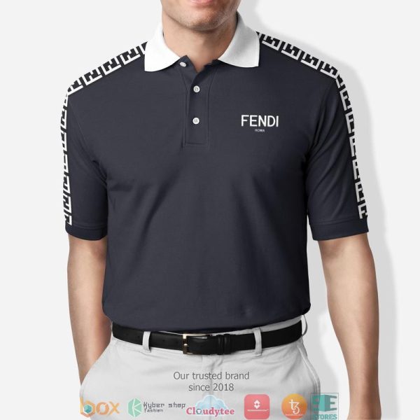 Fendi Roma Black Polo Shirt Fendi Polo Shirts