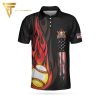 Flame Baseball Skull Full Printing Polo Shirt Baseball Polo Shirts