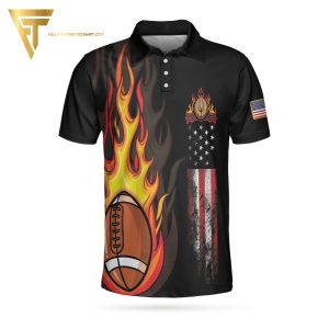 Flame Football Full Printing Polo Shirt Football Team Polo Shirts
