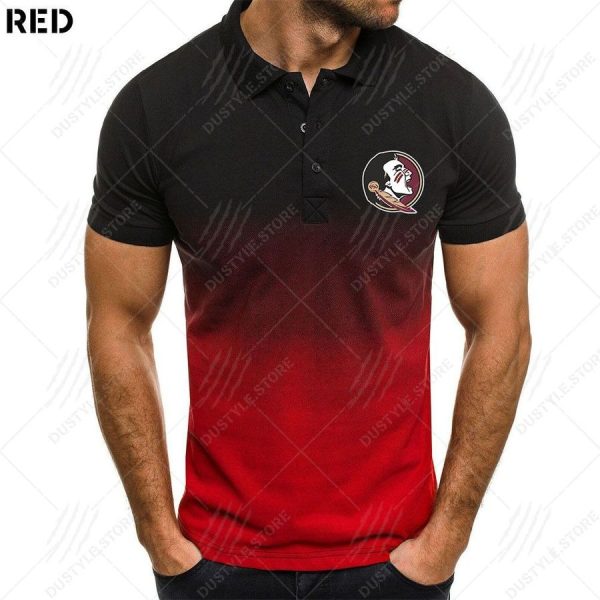 Florida State Seminoles Football Men Gradient Polo Shirt Football Team Polo Shirts