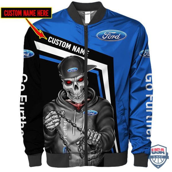 Ford Go Further Ghost Rider Custom Name Bomber Jacket Ford Bomber Jacket
