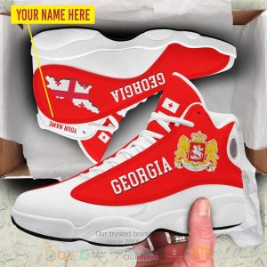 Georgia Personalized Red Air Jordan 13 Shoes Georgia State Air Jordan 13 Shoes