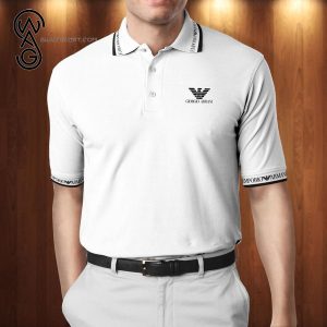Giorgio Armani White Ver All Over Print Premium Polo Shirt Giorgio Armani Polo Shirts