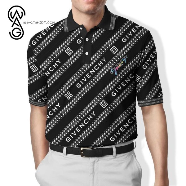 Givenchy Black Monogram All Over Print Premium Polo Shirt Givenchy Polo Shirts