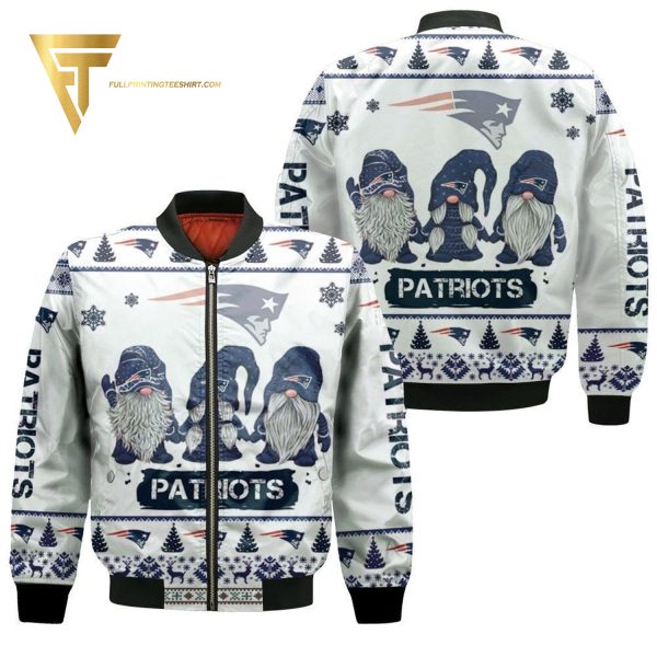 Gnomes New England Patriots Ugly Christmas Bomber Jacket New England Patriots Bomber Jacket