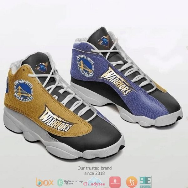 Golden State Warriors Nba Teams Big Logo Air Jordan 13 Sneaker Shoes Golden State Warriors Air Jordan 13 Shoes