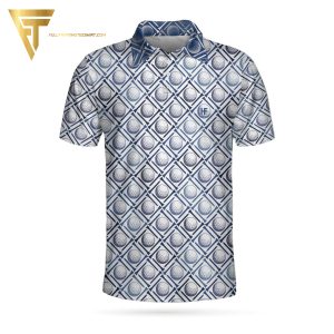 Golf Balls And Tees Seamless Full Printing Polo Shirt Golf Polo Shirts