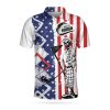 Golf I Like It Rough American Flag Short Sleeve Polo Shirt