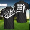 Golf Swing Swear Look For Ball Repeat Custom Name Polo Shirt Golf Polo Shirts