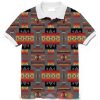 Gray Tribe Pattern Native American Polo Shirt Native American Polo Shirts