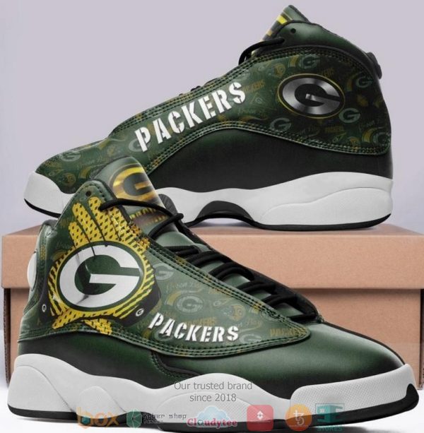 Green Bay Packer Nfl Big Logo Football Team 4 Air Jordan 13 Sneaker Shoes Green Bay Packers Air Jordan 13 Shoes